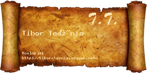 Tibor Teónia névjegykártya